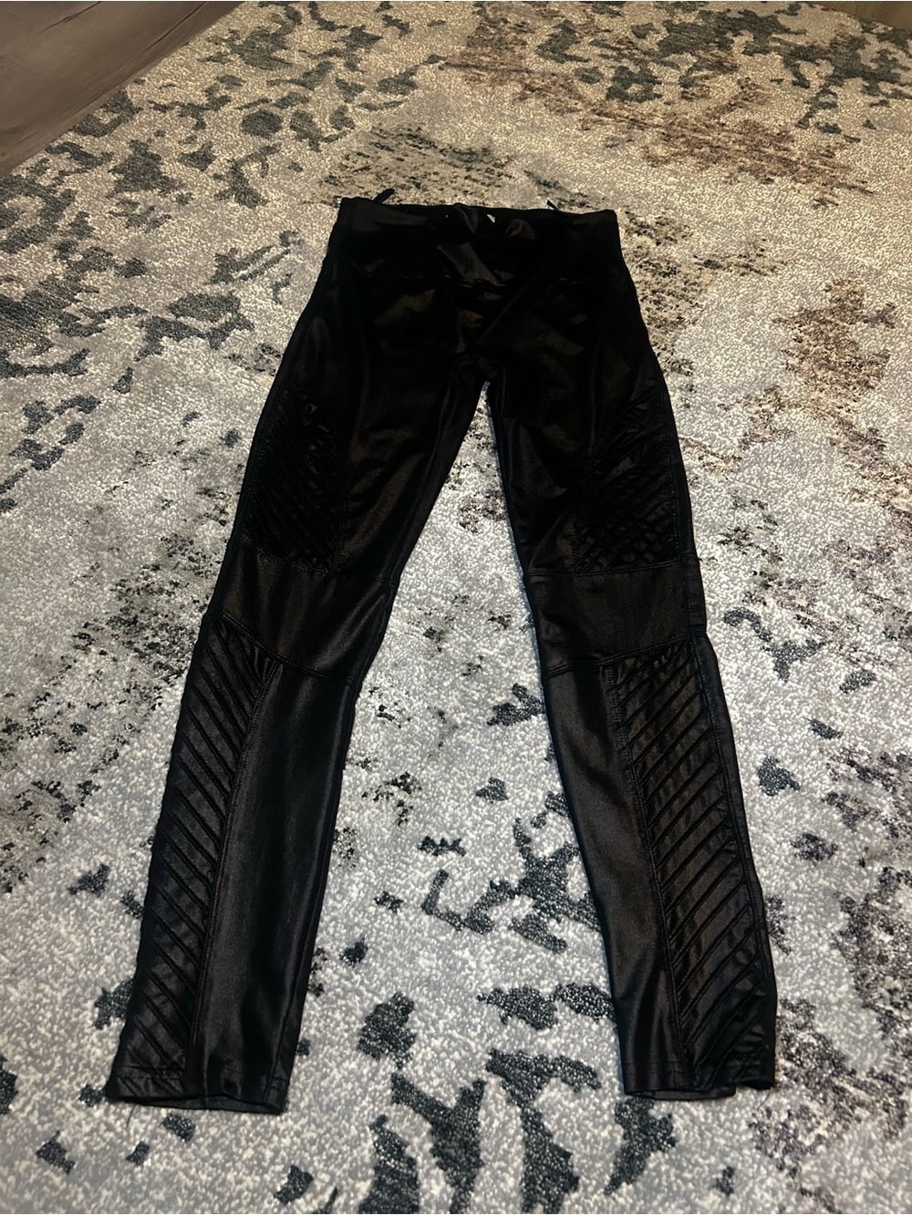 She + Sky Black Faux-Leather High-Waist Leggings